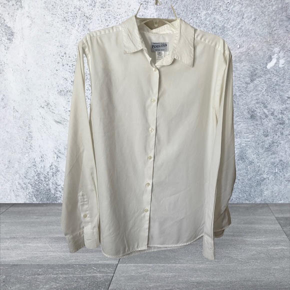 Pendleton White Button Down Blouse. EUC - Picture 1 of 3